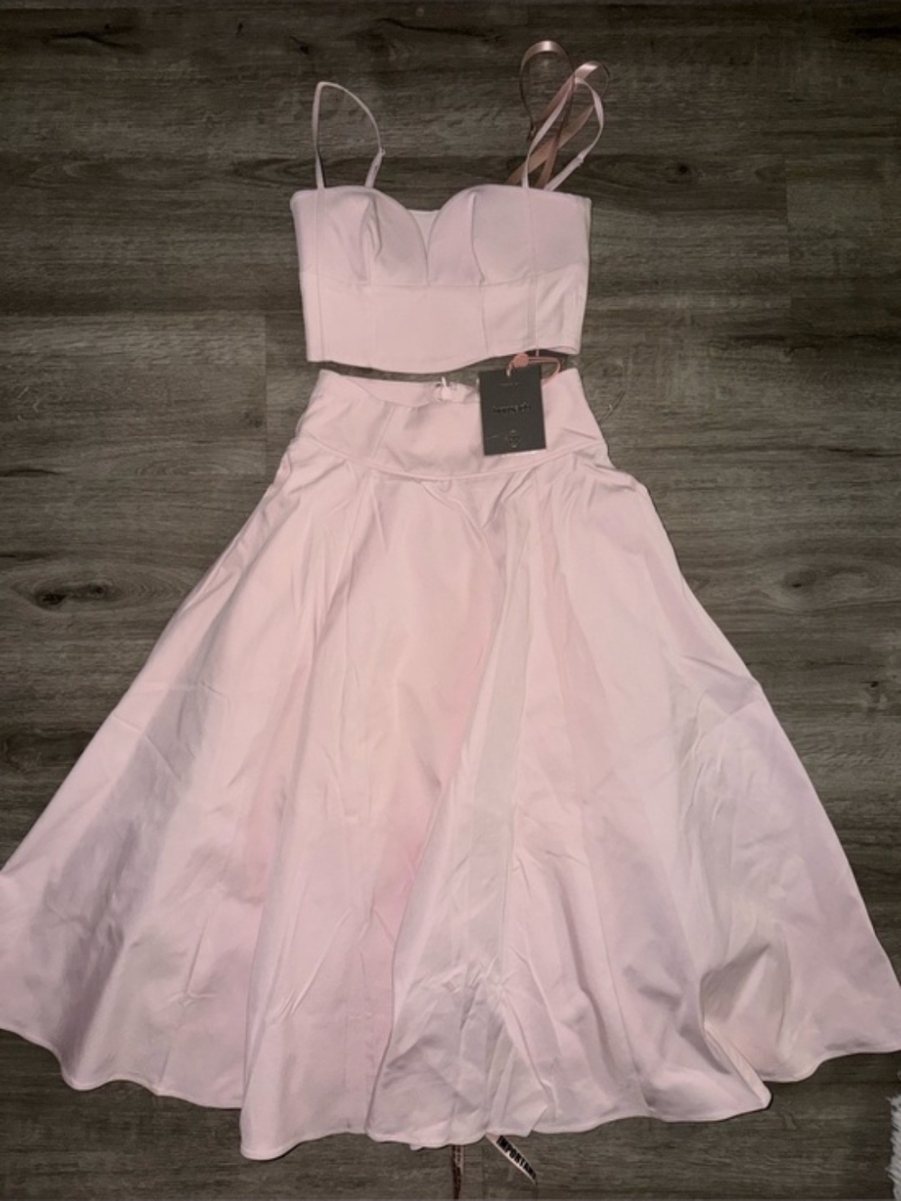 Women's Pink Satin Midi Skirt - Elegant High-Waist A-Line - Picture 7 of 9